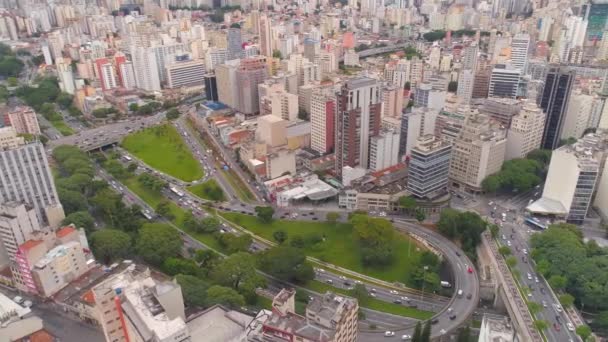 Sao Paulo Brasilien Maj 2018 Flygfoto Staden Centrum Ground Zero — Stockvideo