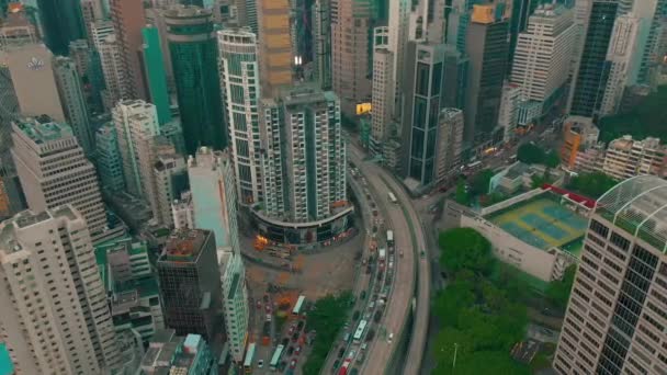 Hong Kong May 2018 Aerial View Sunset Victoria Peak Victoria — Stock Video