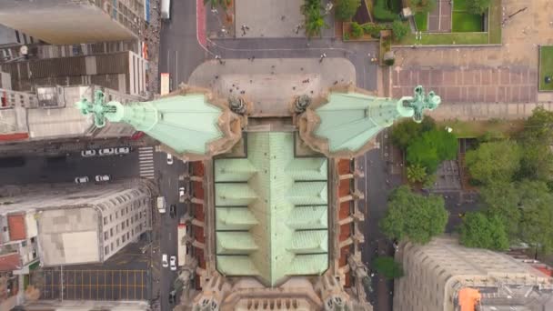 Sao Paulo Brazil Mei 2018 Pemandangan Katedral Pusat Kota Drone — Stok Video