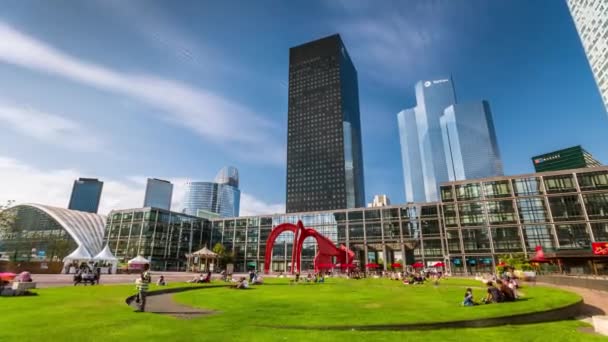 Paris France May 2018 Timelapse View Skyscrapers Corporate Buildings Defense — Stock Video