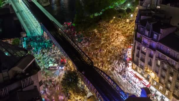 Paris Franciaország 2018 Június Timelapse Város Fölött Éjjel Gyors Mozgását — Stock videók