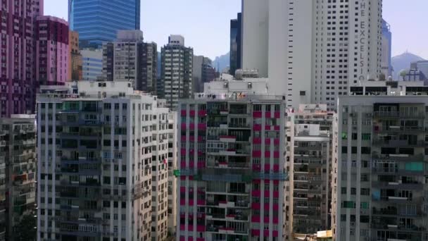 Hongkong Mai 2018 Luftaufnahme Des Causeway Bay District Viktoria Harbour — Stockvideo