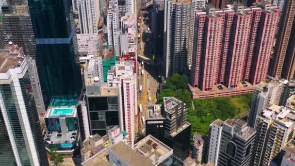 Hong Kong Toukokuu 2018 Ilmakuva Causeway Bayn Kaupunginosasta Victorian Satamassa — kuvapankkivideo
