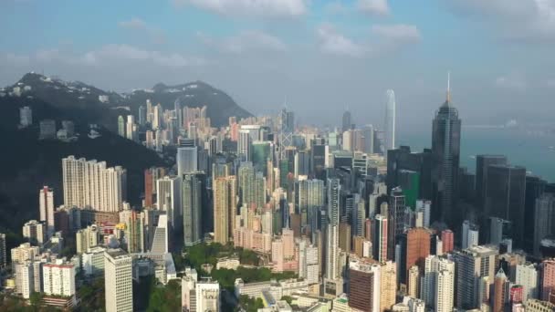 Hong Kong May 2018 Aerial View Causeway Bay District City — Stock Video