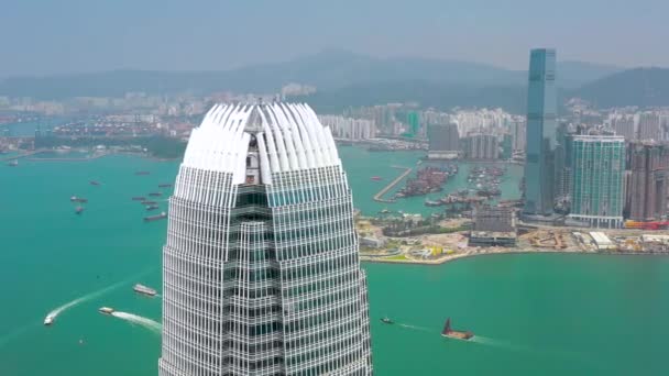 Hong Kong Maio 2018 Vista Aérea Porto Victoria Edifícios Residenciais — Vídeo de Stock