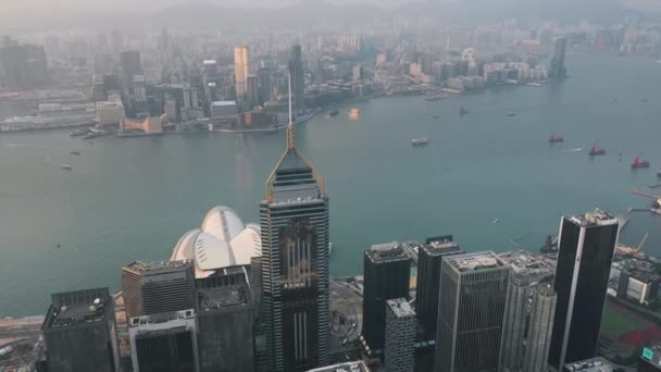 Hong Kong May 2018 Aerial View Causeway Bay District Victoria — Stock Video