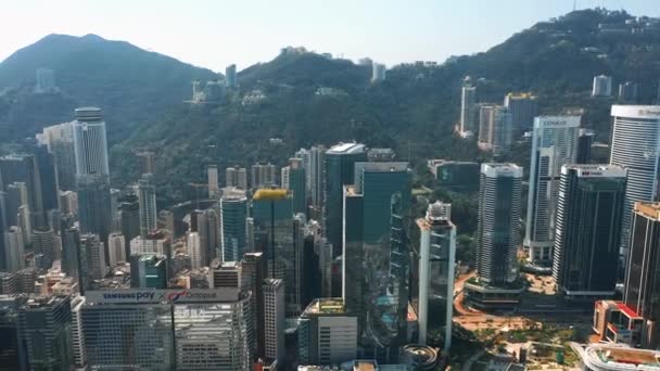 Hong Kong 2018 Május Légifelvételek Causeway Bay Negyed Victoria Harbour — Stock videók