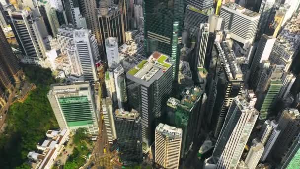 2018年5月 铜锣湾区鸟图 市区有住宅和办公楼及摩天大楼 高密度开发 无人机拍摄4K — 图库视频影像