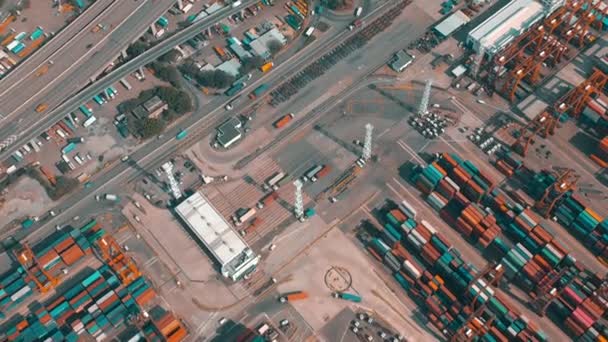 Hong Kong Maj 2018 Flygfoto Över Modern Hamn Containerterminal Importera — Stockvideo