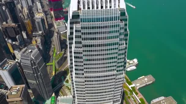 Hong Kong Mayo 2018 Vista Aérea Del Puerto Victoria Edificios — Vídeos de Stock