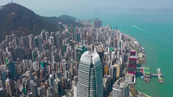 Hong Kong Mai 2018 Vue Aérienne Port Victoria Des Immeubles — Video