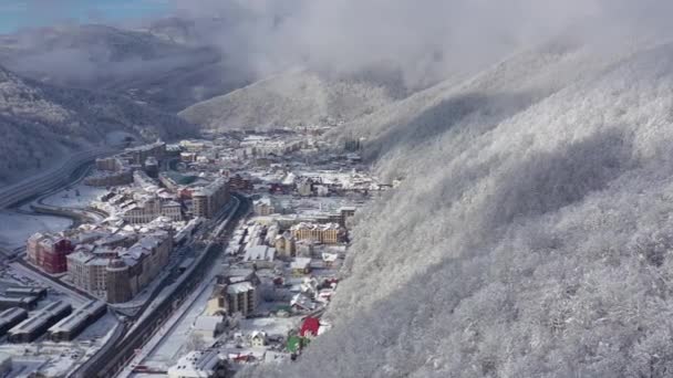 Vue Aérienne Station Ski Gorky Gorod Dans Les Montagnes Caucase — Video