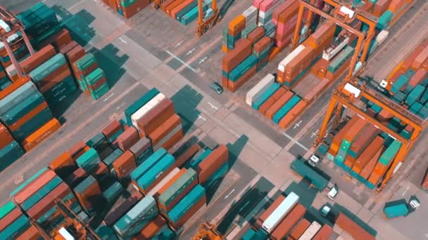Hong Kong Maj 2018 Luftfoto Moderne Havnecontainer Terminal Import Eksport – Stock-video