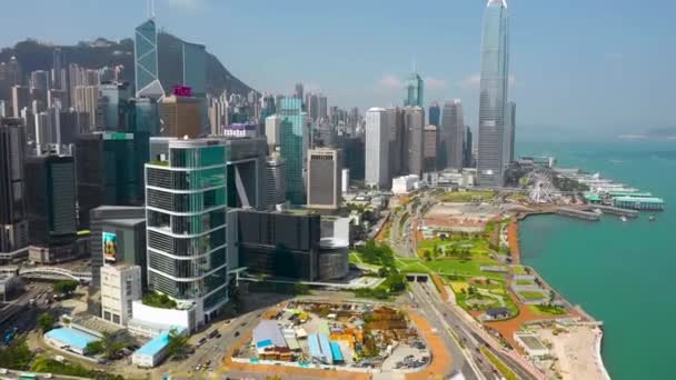 Hong Kong Mai 2018 Vue Aérienne Quartier Causeway Bay Port — Video