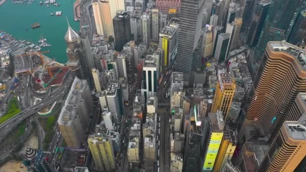 Hong Kong Mayo 2018 Vista Aérea Hacia Abajo Del Distrito — Vídeo de stock