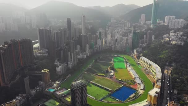 Hong Kong Maio 2018 Vista Aérea Distrito Causeway Bay Centro — Vídeo de Stock