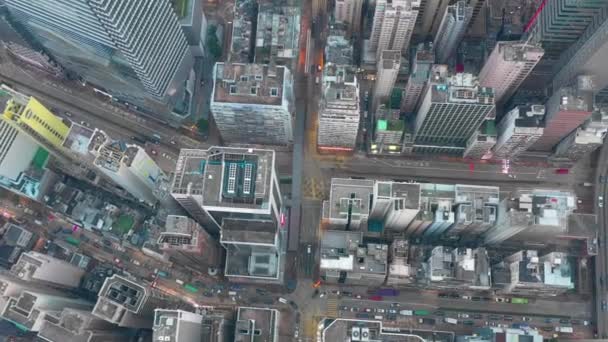 2018年5月 铜锣湾区空中俯视 市区设有住宅和办公楼及摩天大楼 高密度开发 无人机拍摄4K — 图库视频影像