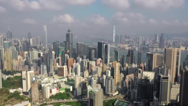 Hong Kong Mei 2018 Luchtfoto Van Causeway Bay District Stad — Stockvideo