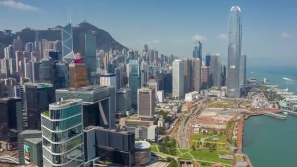 Hong Kong Mayo 2018 Vista Aérea Del Puerto Victoria Edificios — Vídeo de stock