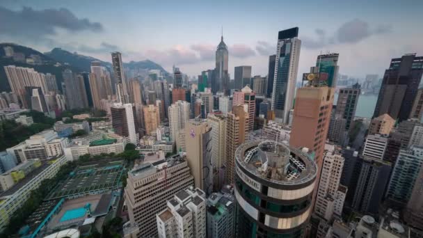 Hong Kong Mei 2018 Luchtfoto Van Victoria Harbour Residentiële Kantoor — Stockvideo