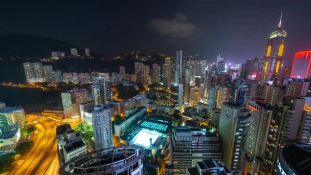 Hong Kong May 2018 Aerial View Victoria Harbour Residential Office — Stock Video