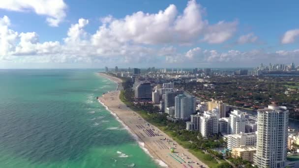 Miami Florida Usa January 2019 Aerial Drone Panorama View Flight — Stock Video