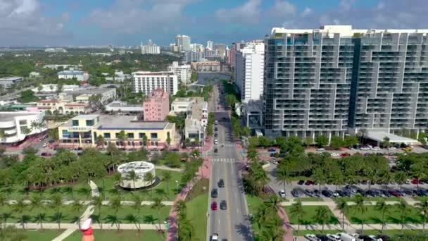 Miami Florida Usa Januari 2019 Antenn Drönare Panorama Flygning Över — Stockvideo