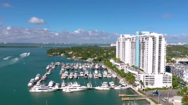 Miami Florida Verenigde Staten Januari 2019 Luchtfoto Drone Panorama Uitzicht — Stockvideo