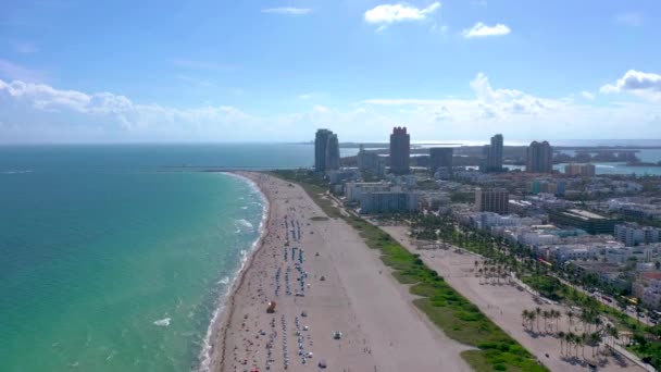 Miami Florida Verenigde Staten Januari 2019 Luchtfoto Drone Panorama Uitzicht — Stockvideo