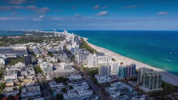 Miami Florida Enero 2019 Vuelo Panorámico Aviones Tripulados Sobre Sur — Vídeos de Stock