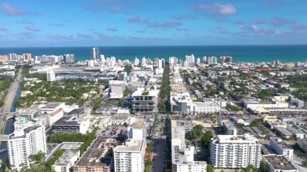 Miami Florida Verenigde Staten Januari 2019 Luchtfoto Drone Panorama Uitzicht — Stockvideo