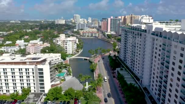 Miami Florida Enero 2019 Vuelo Panorámico Aviones Tripulados Sobre Sur — Vídeo de stock