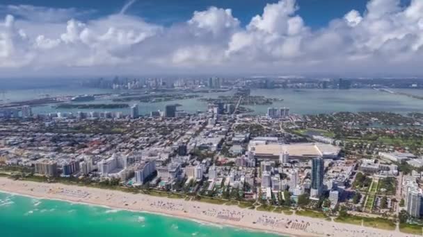 Miami Florida Enero 2019 Vuelo Panorámico Aviones Tripulados Sobre Sur — Vídeos de Stock