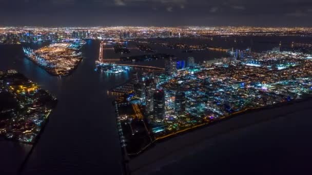 Miami Florida Verenigde Staten Januari 2019 Luchtfoto Drone Panorama Uitzicht — Stockvideo