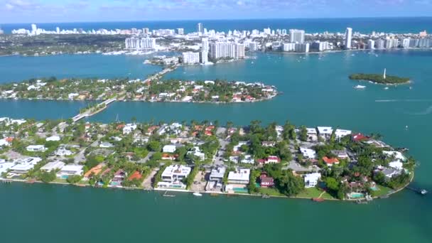 Miami Florida Verenigde Staten Januari 2019 Luchtfoto Drone Panorama Uitzicht — Stockvideo