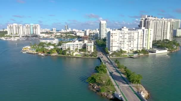Miami Florida Abd Ocak 2019 Hava Dron Panorama Görünüm Uçuş — Stok video