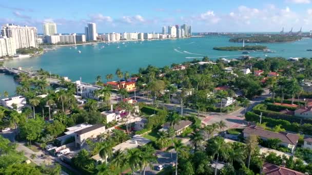 Miami Florida Enero 2019 Vuelo Panorámico Aviones Tripulados Sobre Sur — Vídeos de Stock