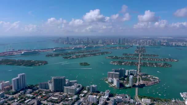 Μαϊάμι Φλόριντα Ηπα Ιανουαρίου 2019 Εναέριο Κηφήνα Πανόραμα Δείτε Πτήση — Αρχείο Βίντεο