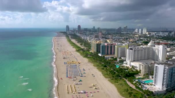 Miami Florida Enero 2019 Vuelo Panorámico Aviones Tripulados Sobre Sur — Vídeo de stock