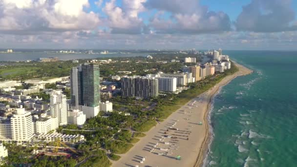 Miami Florida Abd Ocak 2019 Hava Dron Panorama Görünüm Uçuş — Stok video