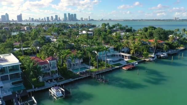 Miami Florida Enero 2019 Vuelo Panorámico Aviones Tripulados Sobre Sur — Vídeos de Stock