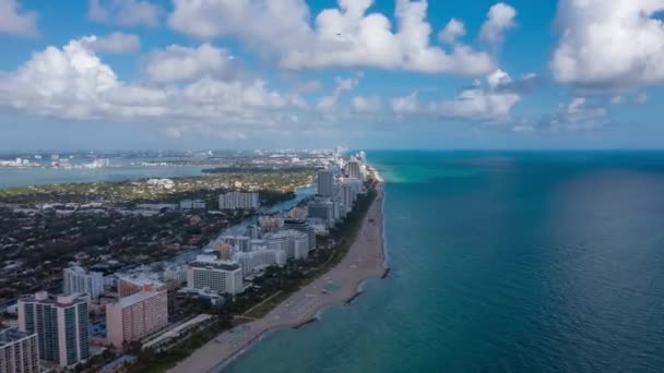 Miami Florida Verenigde Staten Januari 2019 Luchtfoto Drone Panorama Uitzicht — Stockvideo