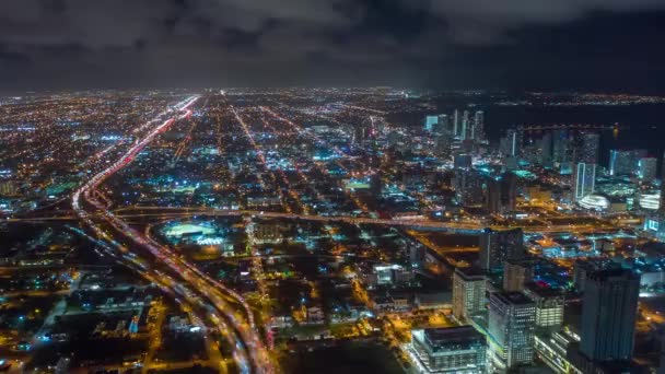 Miami Florida Usa Gennaio 2019 Volo Panoramico Con Drone Aereo — Video Stock