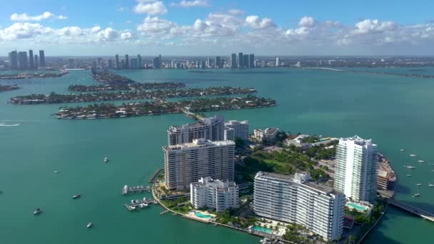 Миами Флорида Сша Январь 2019 Полет Беспилотника Над Южным Майами — стоковое видео