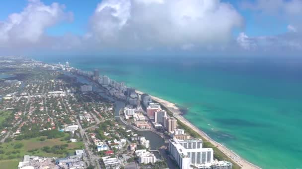 Miami Florida Usa Januari 2019 Antenn Drönare Panorama Flygning Över — Stockvideo