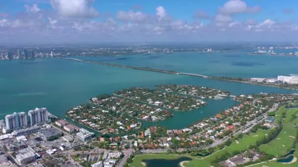 Miami Florida Eua Janeiro 2019 Vôo Panorâmico Drones Aéreos Sobre — Vídeo de Stock