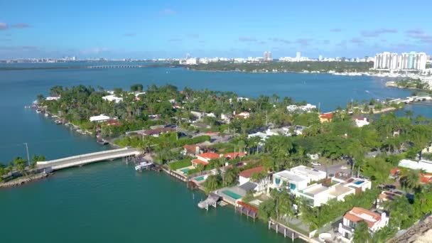 Miami Florida Eua Janeiro 2019 Vôo Panorâmico Drones Aéreos Sobre — Vídeo de Stock