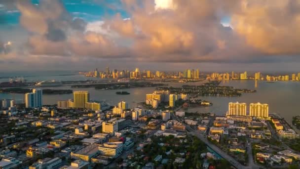 Miami Florida Amerika Serikat January 2019 Penerbangan Panorama Drone Udara — Stok Video