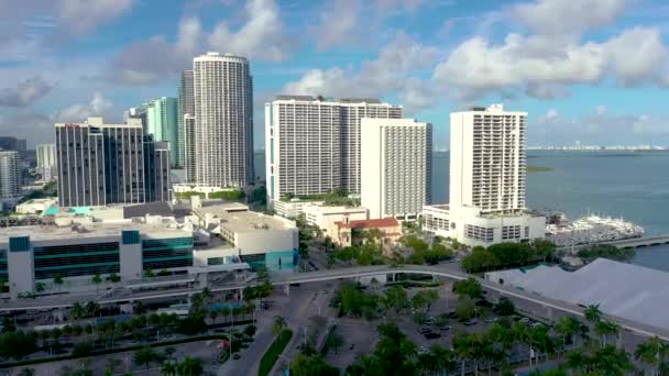 Miami Florida Usa Januari 2019 Aerial Drone Visa Flygning Över — Stockvideo