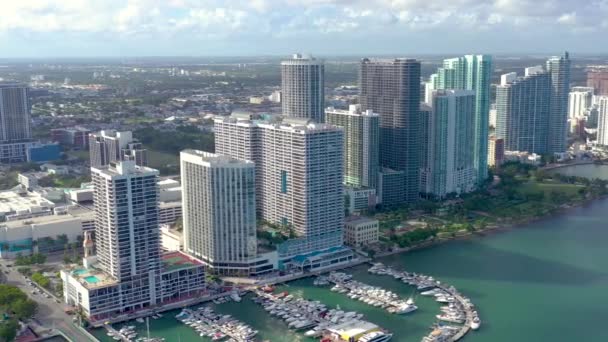 Miami Florida Enero 2019 Vuelo Aéreo Con Vista Drones Sobre — Vídeos de Stock